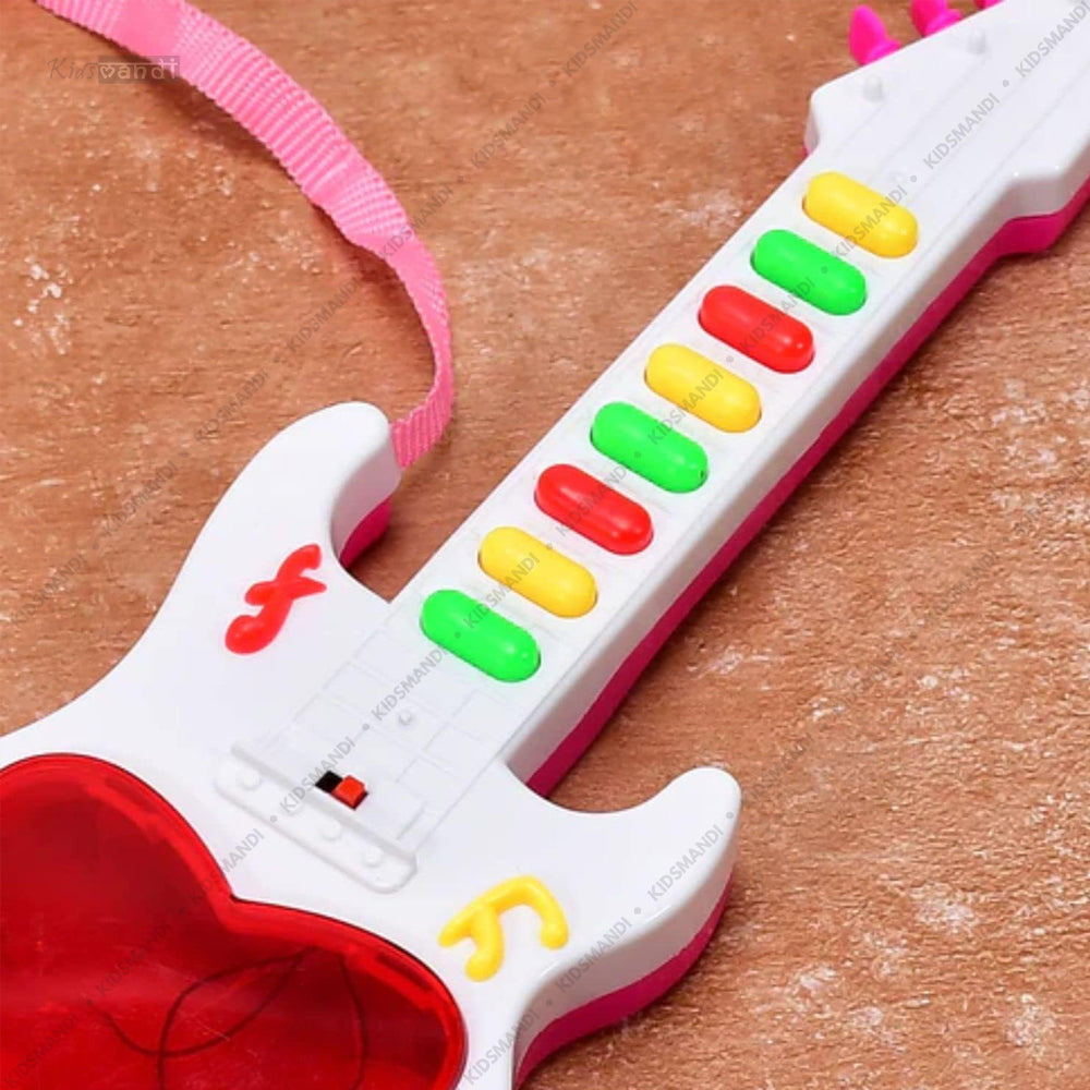 Musical Mini Guitar Toy with Sound and 3D Light Battery