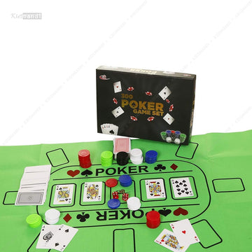 Plastic Poker Game Set with Mat
