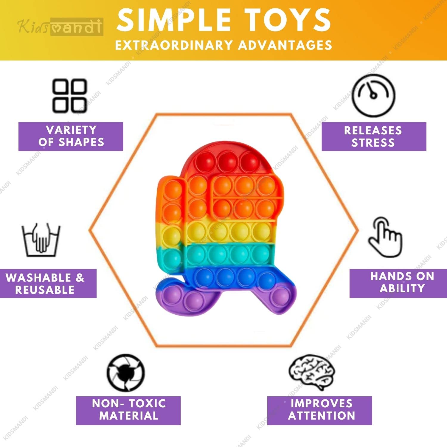 Kids Mandi Pop It Bubble Fidget Toy Sensory Tool