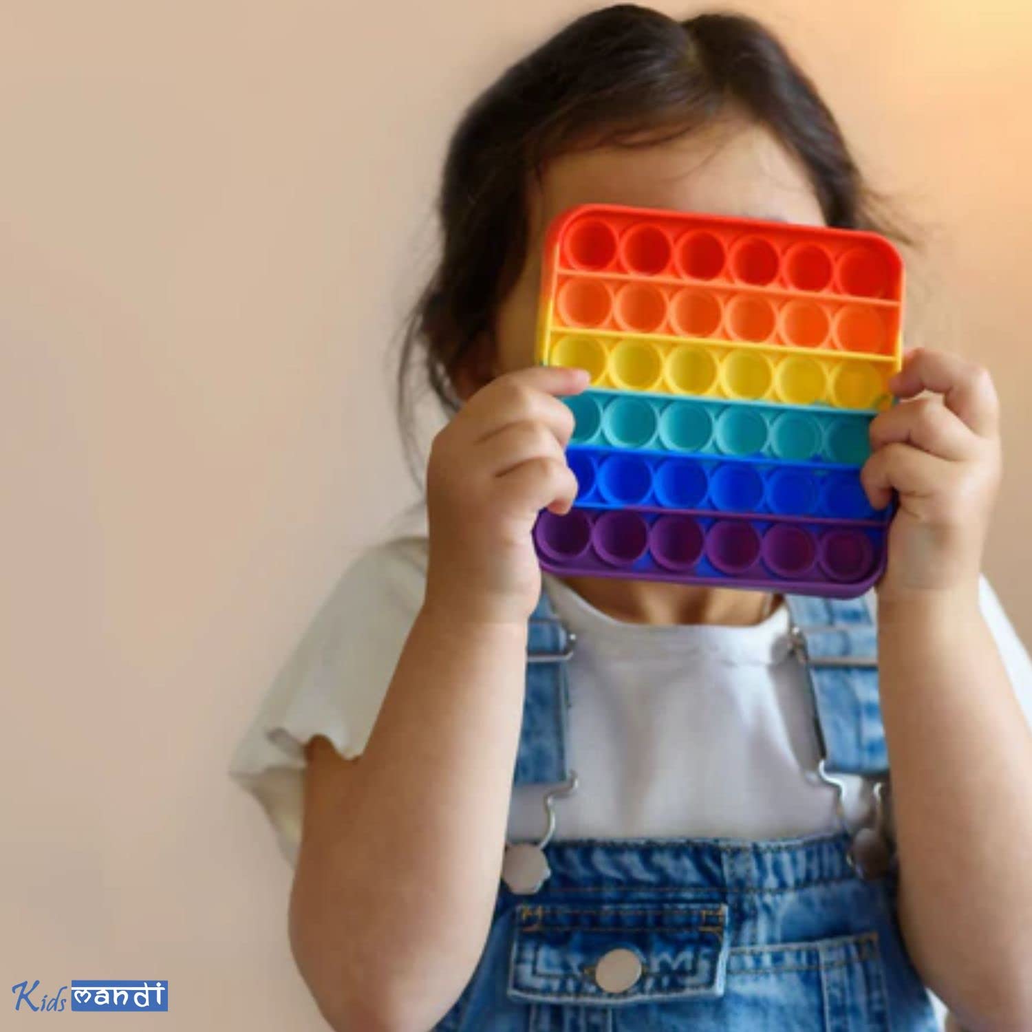 KIDS MANDI rainbow fidget pop-it toy pack squeeze stress-reliever.