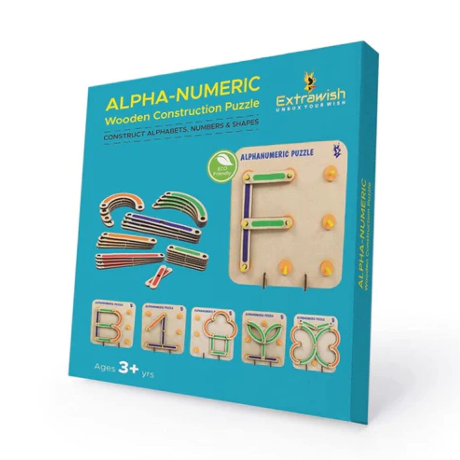 Alpha Numeric Wooden Construction Puzzle