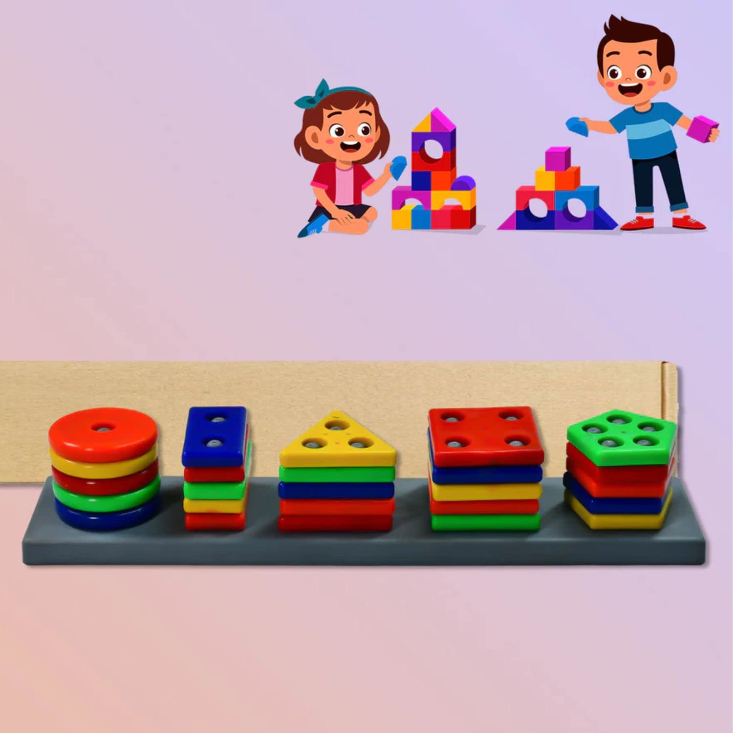 Kids Mandi Geometrix Board Montessori Toys for Boys and Girls