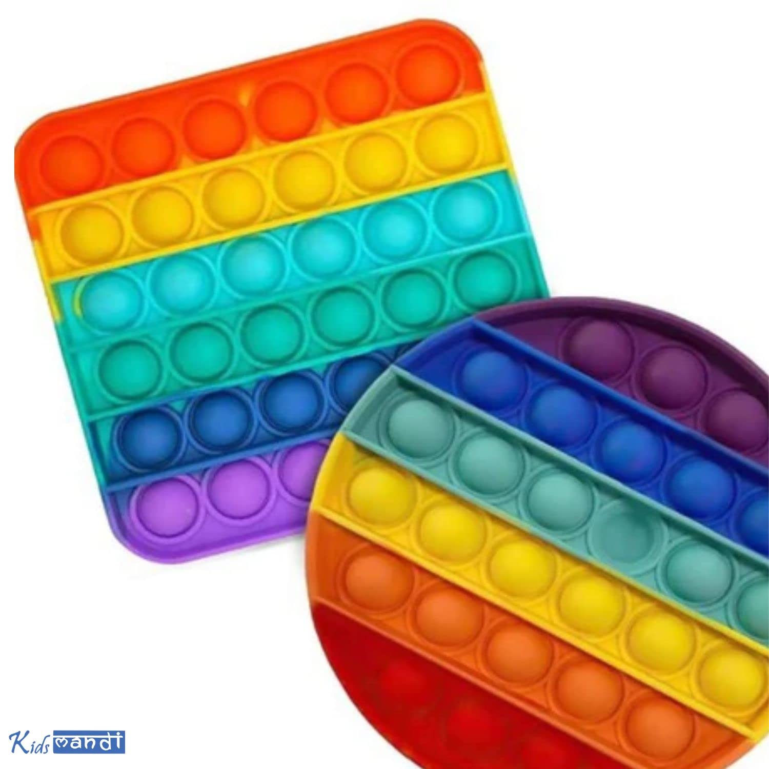 KIDS MANDI rainbow fidget pop-it toy pack squeeze stress-reliever.