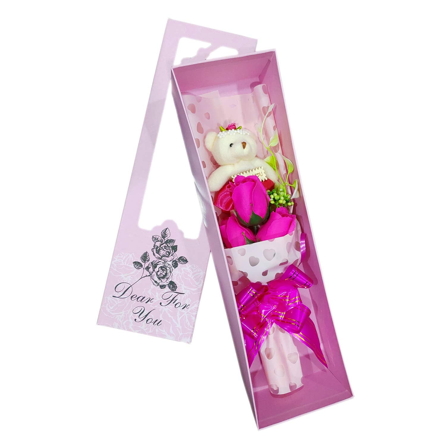 Rose Bouquet with Small Teddy Gift Set