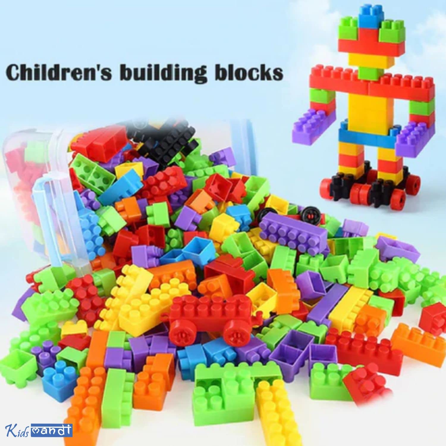 Kids Mandi 60-piece Interlocking Building Blocks Educational Toy Set