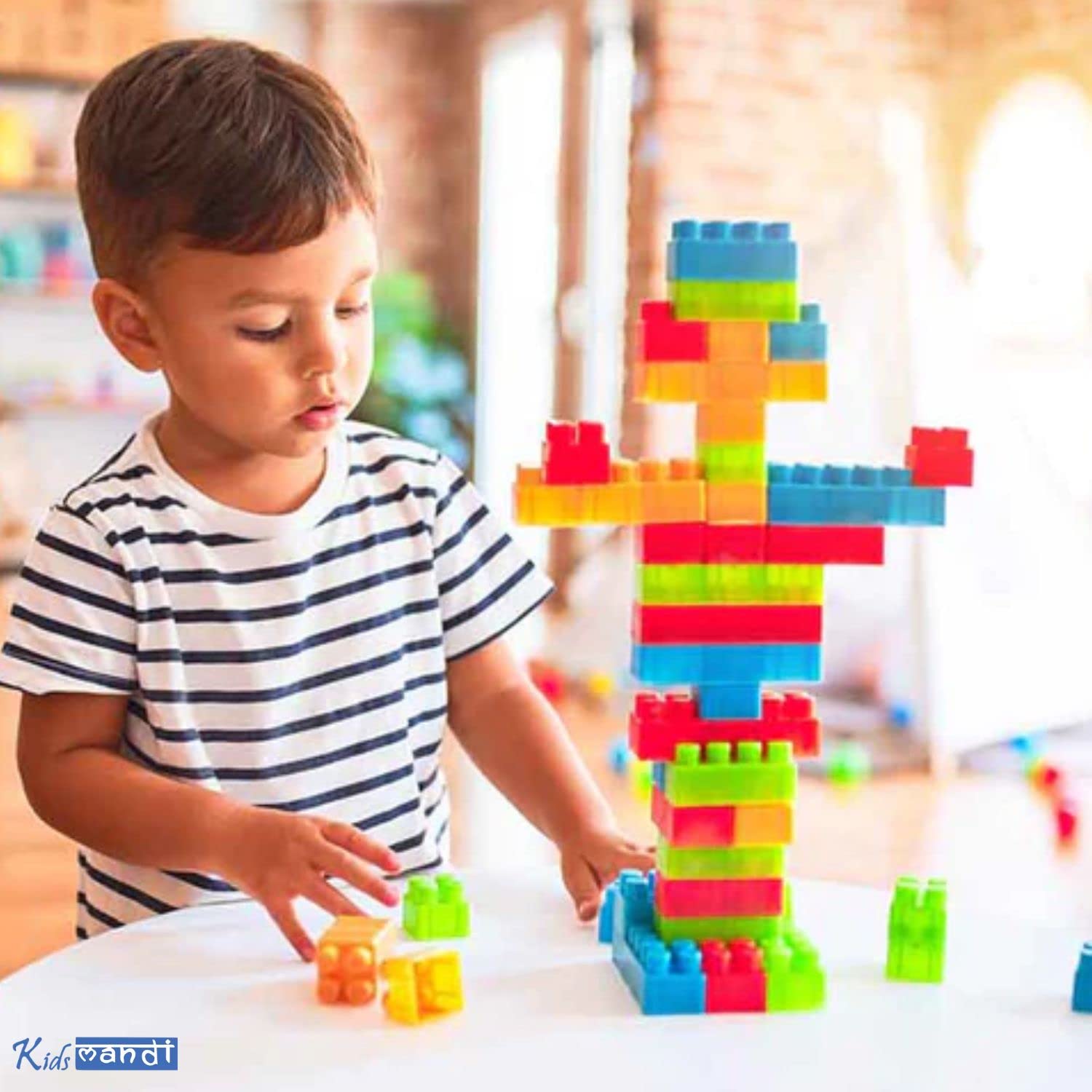 Kids Mandi 60-piece Interlocking Building Blocks Educational Toy Set