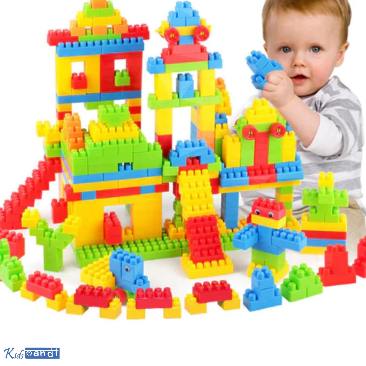 Kids Mandi 60-piece Interlocking Building Blocks Educational Toy Set