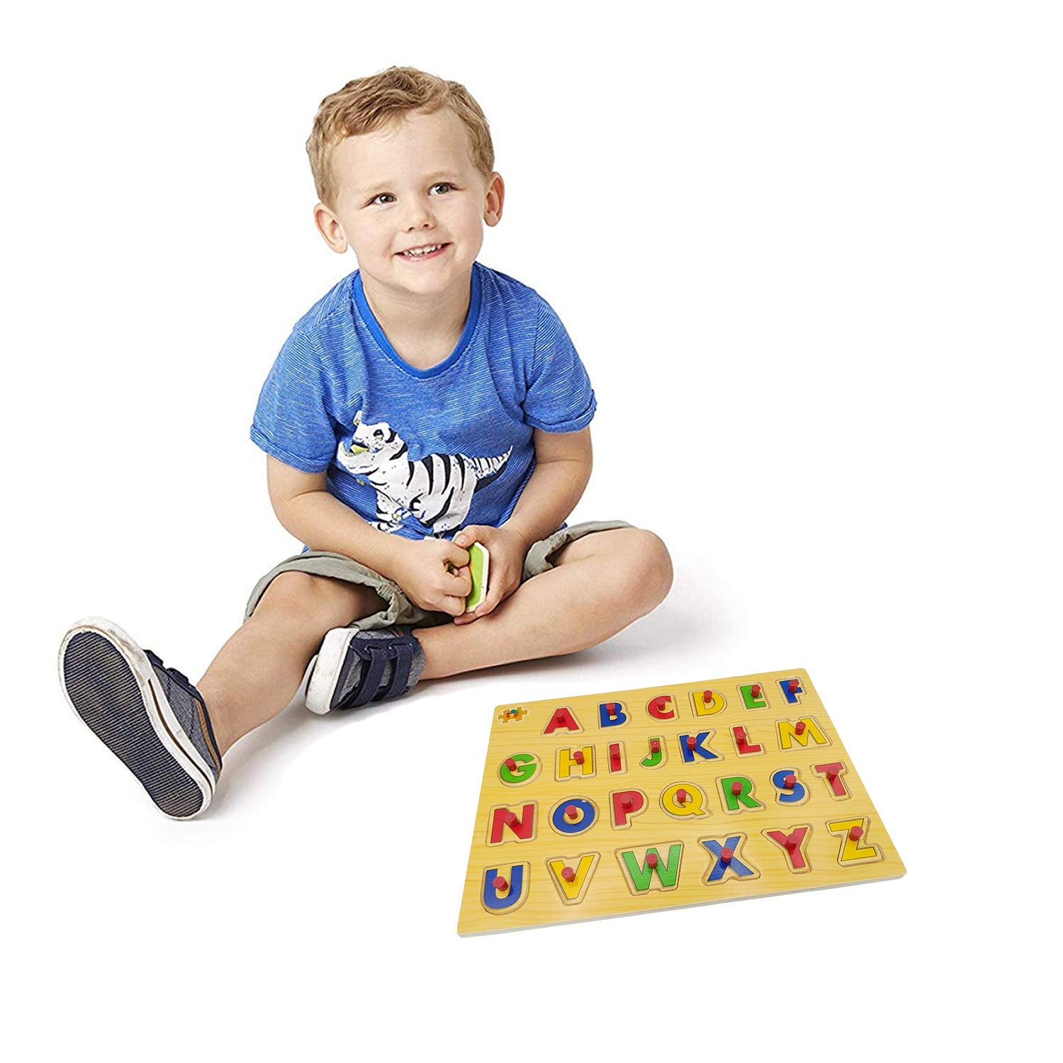 Kids Mandi Wooden Learning Educational Board with Colorful Puzzle Tray