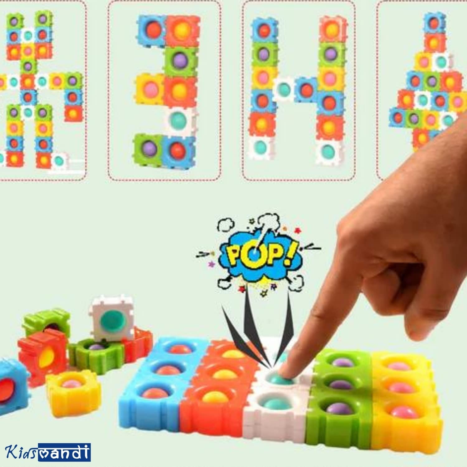 Kids Mandi Puzzle Push Pop It - 24 piece set