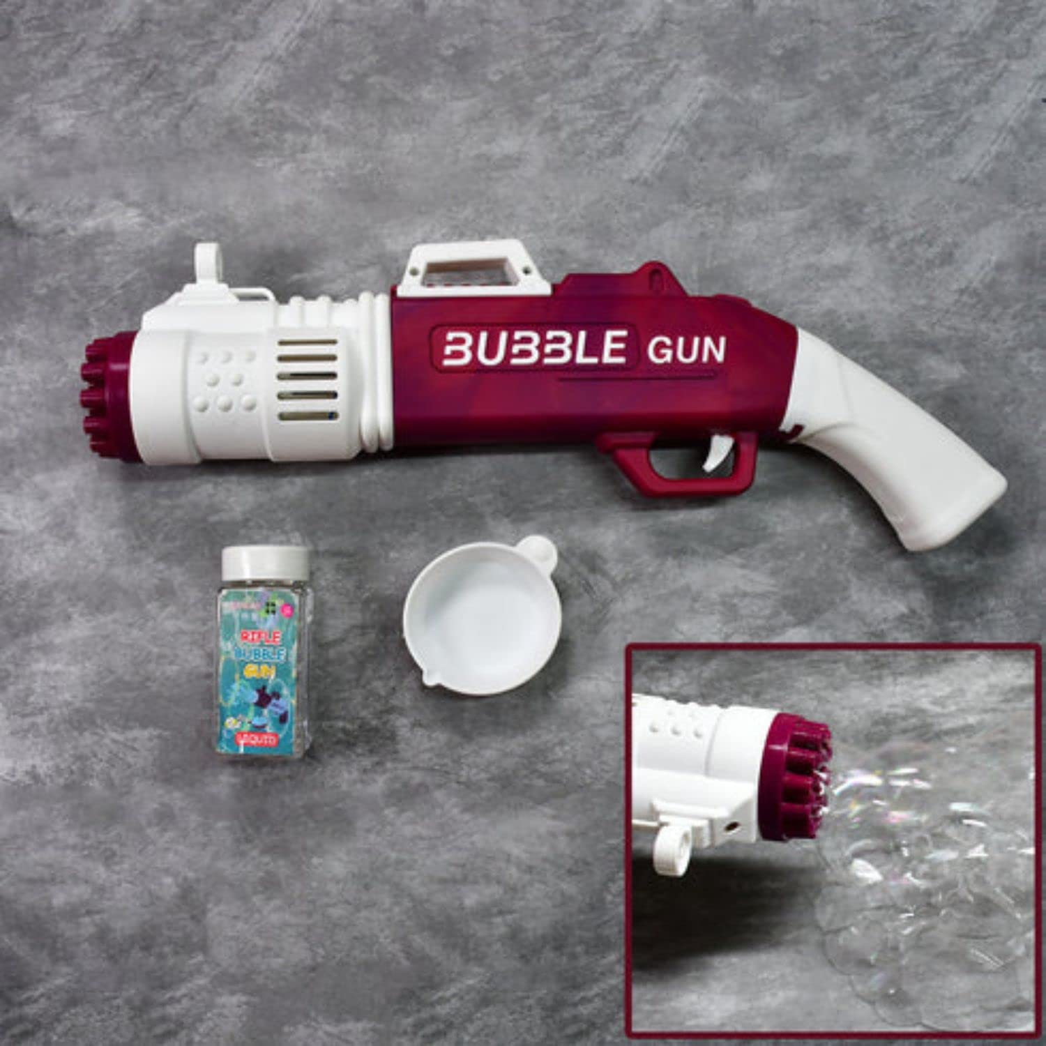 Kids Mandi Battery Operated Bubbles Gun Gatling Bubble Machine (10 words).