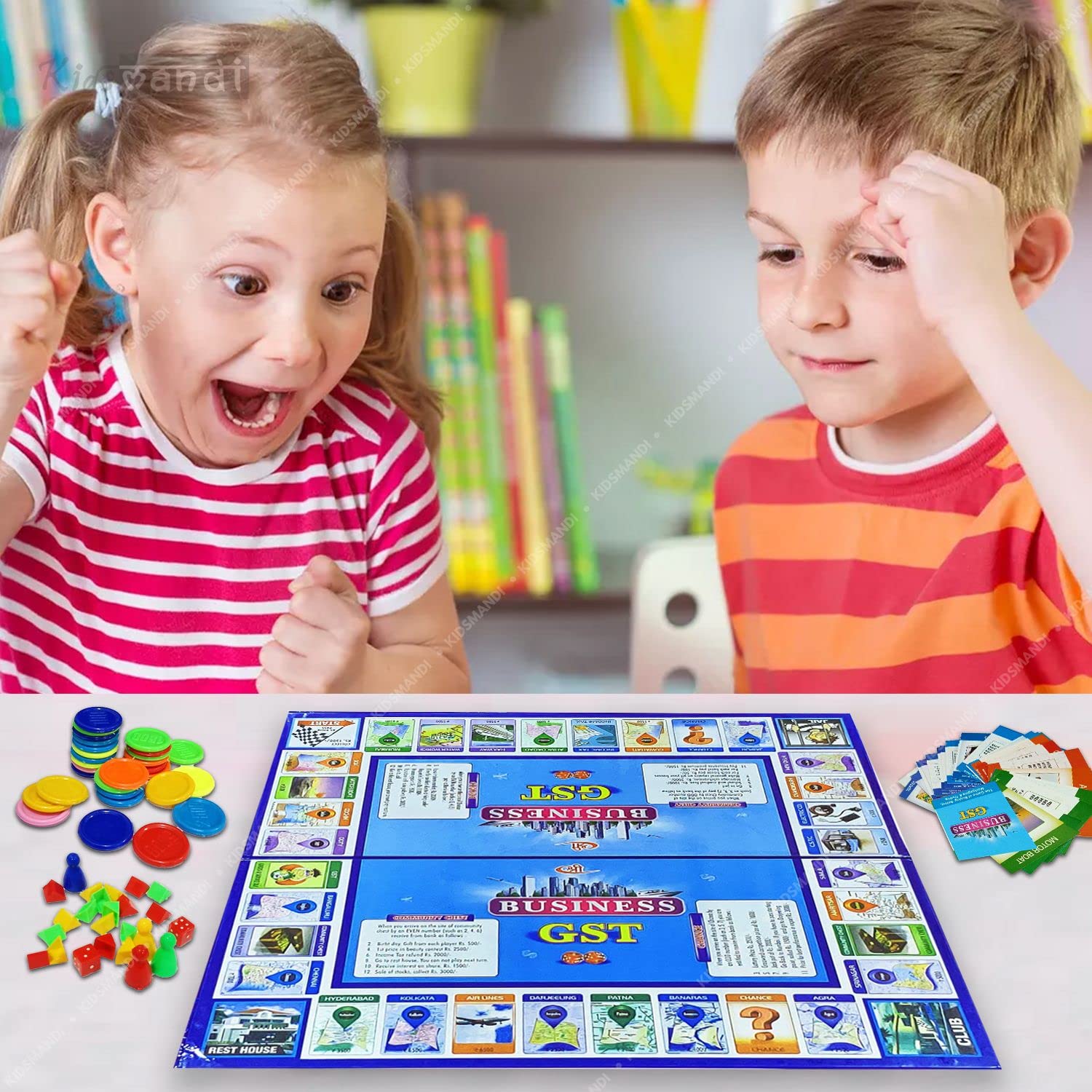 Kids Mandi fun-filled business game with coins for young businessmen.